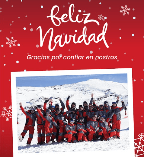 Grupal Navidad Niños Snowboard