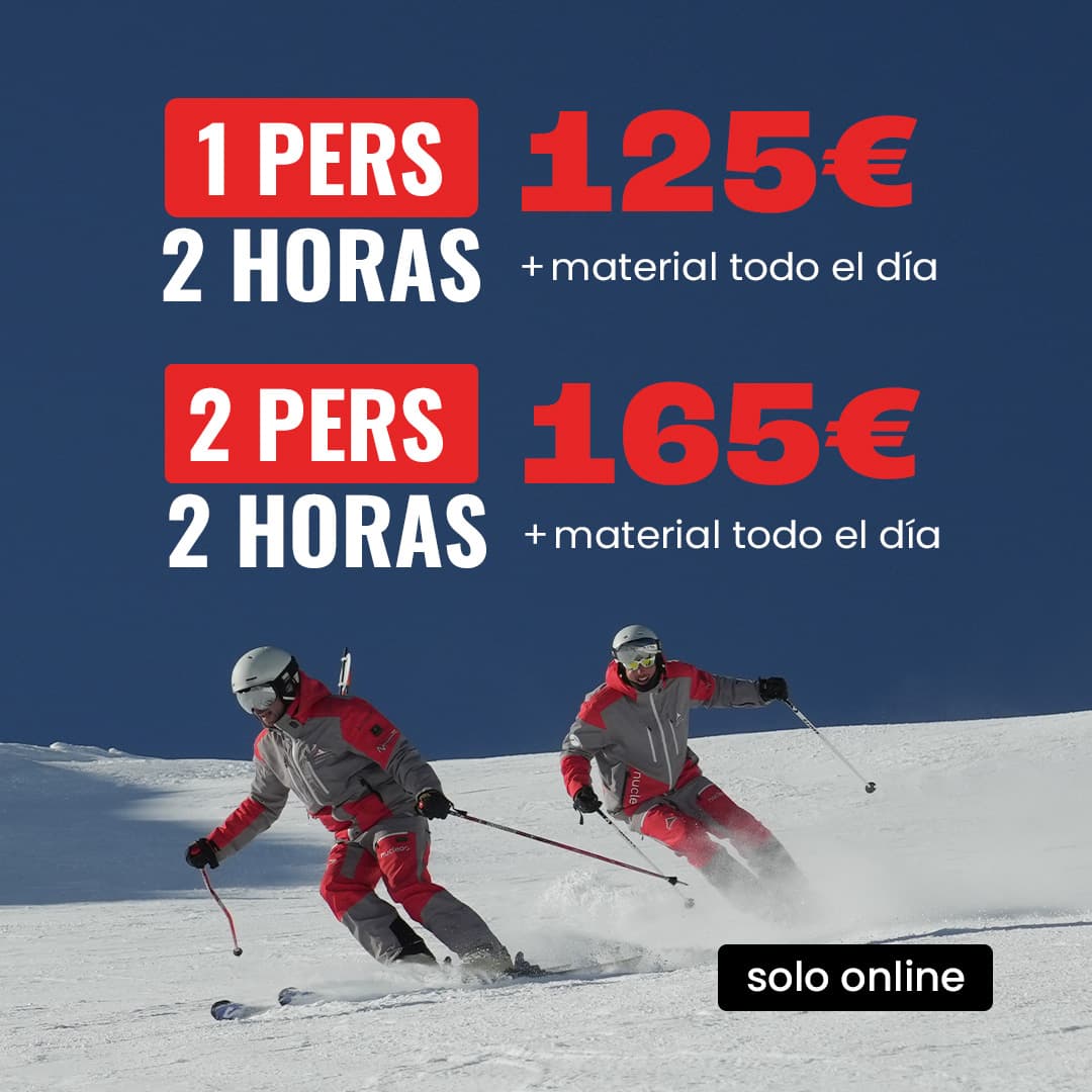 2H CLASE DE SNOWBOARD + MATERIAL POR TODO EL DIA
