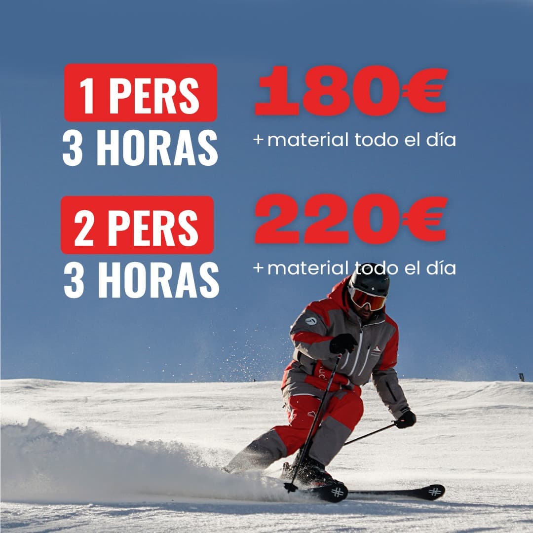 3H CLASE + MATERIAL 2 PAX ESQUÍ